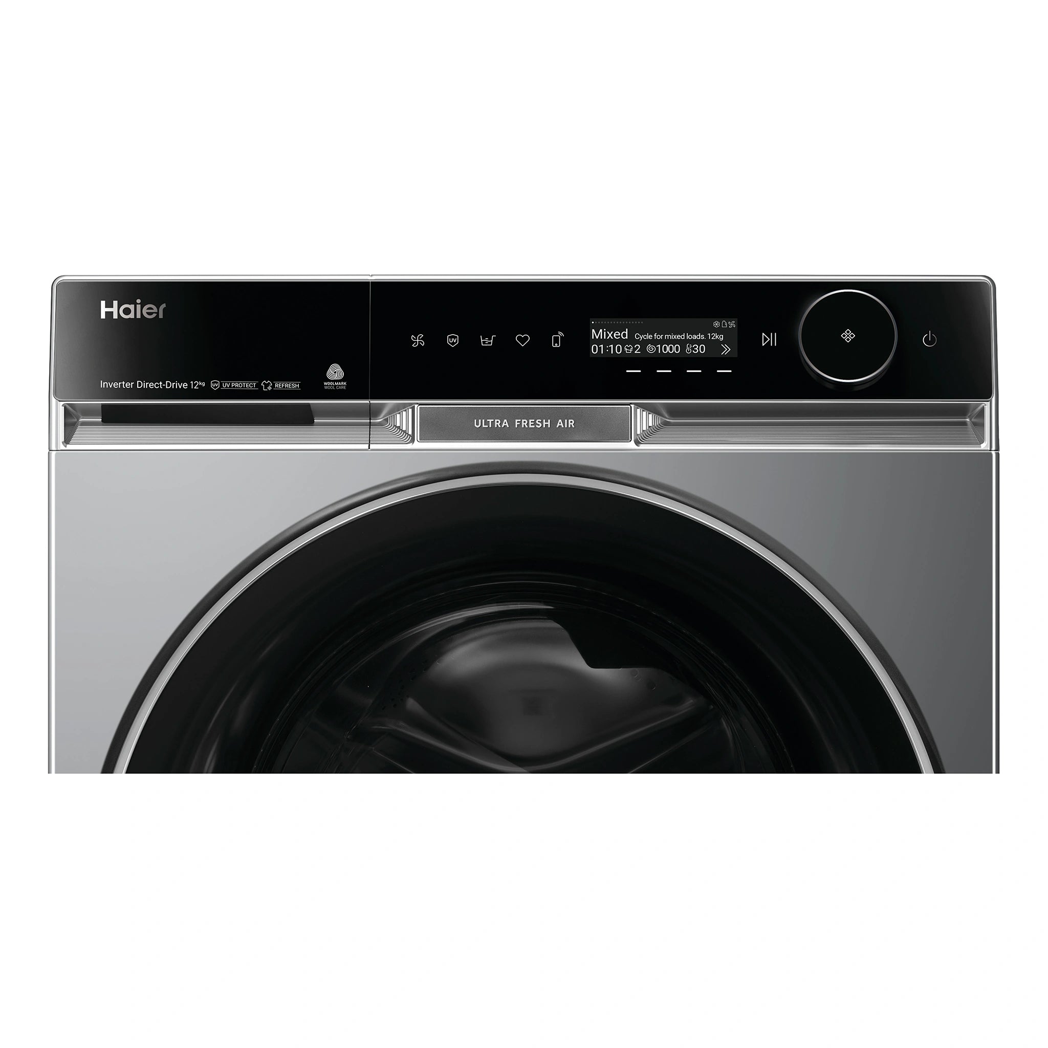 Haier 12kg 600 Series Front Loader Washing Machine - UV Protect HWF12PXB1, Control Panel View