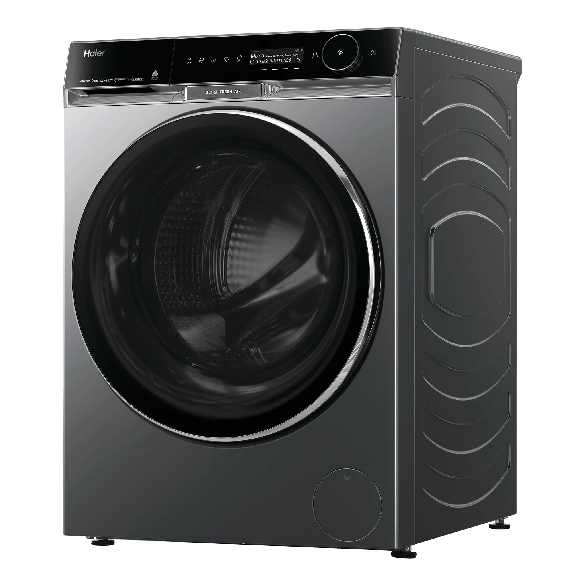 Haier 12kg 600 Series Front Loader Washing Machine - UV Protect HWF12PXB1, Right Side View