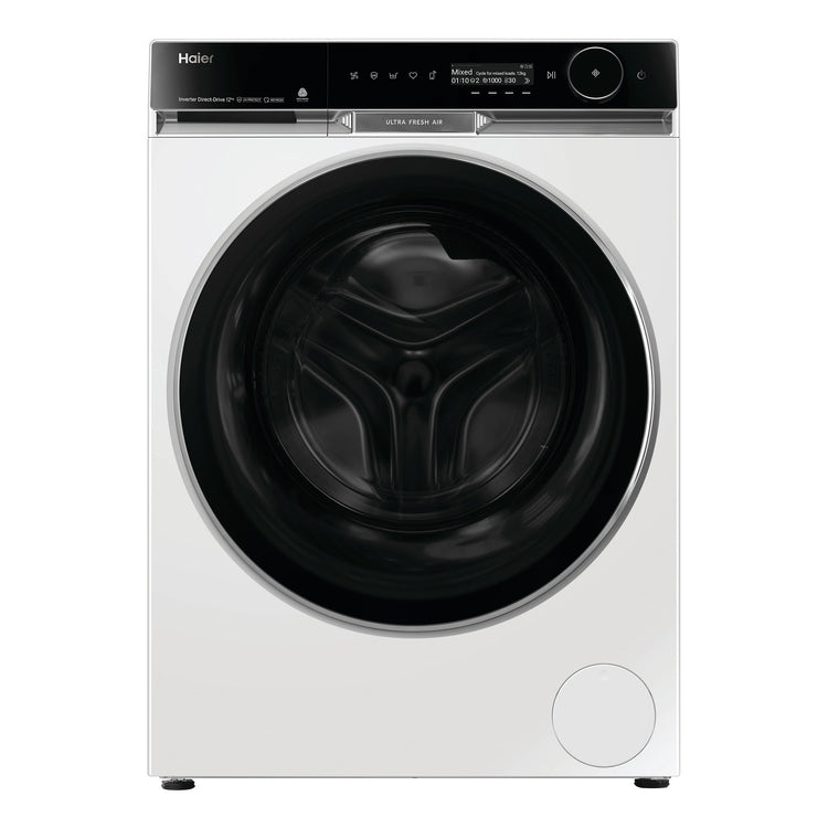 Haier 12kg 600 Series Front Loader Washing Machine - UV Protect HWF12PXW1, Front View