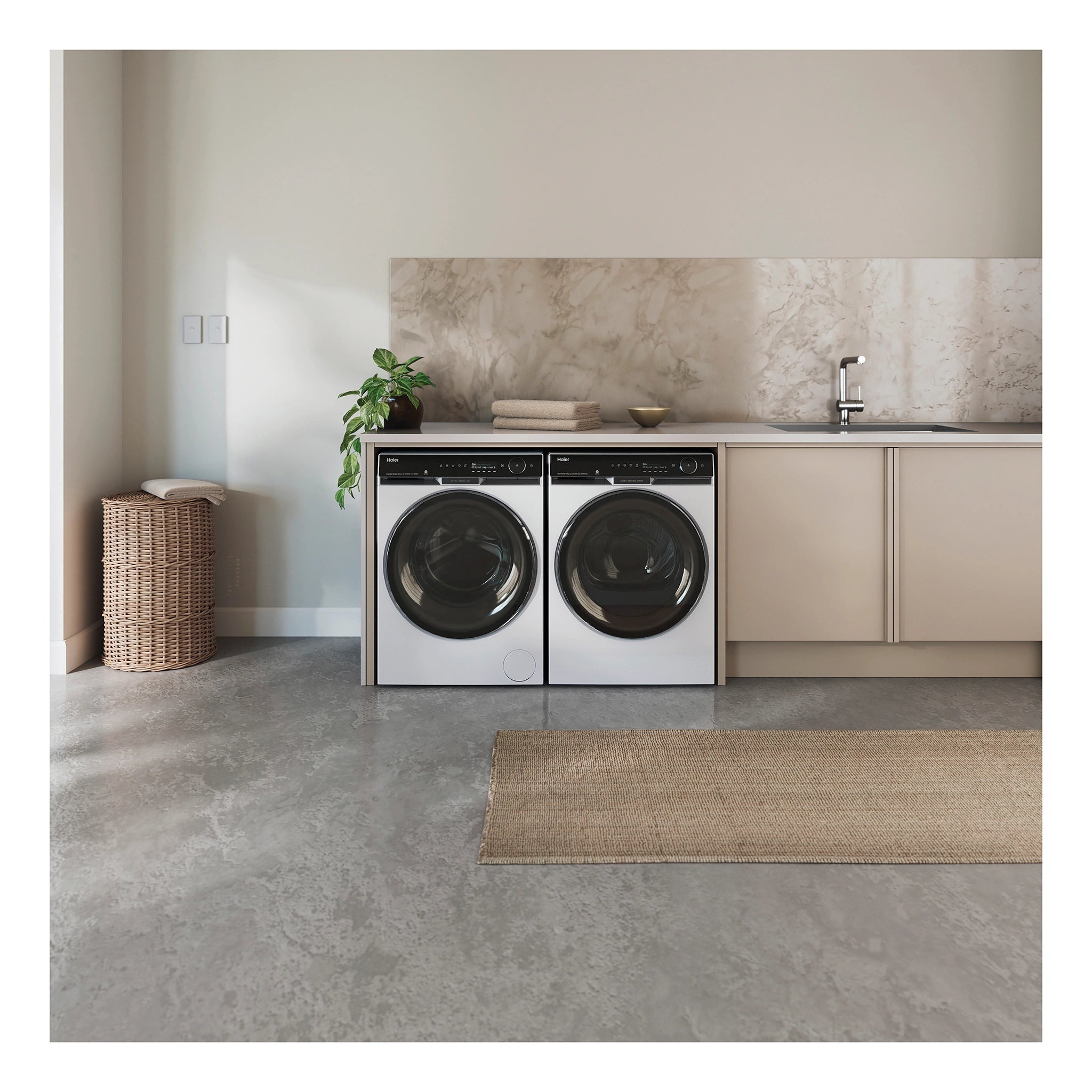 Haier 12kg 600 Series Front Loader Washing Machine - UV Protect HWF12PXW1, Lifestyle