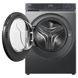 Haier 8.5kg 300 Series Black Front Load Washing Machine HWF85KB1, Front Open Door View