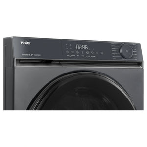 Haier 8.5kg 300 Series Black Front Load Washing Machine HWF85KB1, Left Side Panel View