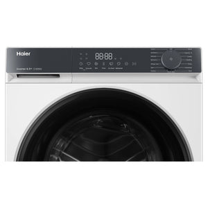 Haier 8.5kg 300 Series White Front Load Washing Machine HWF85KW1, Front Panel View