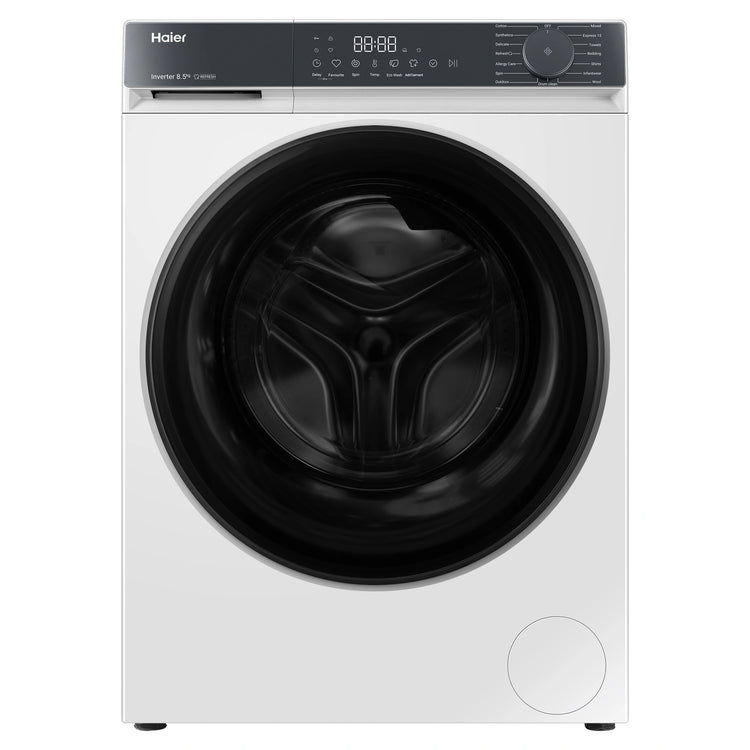 Haier 8.5kg 300 Series White Front Load Washing Machine HWF85KW1, Front View