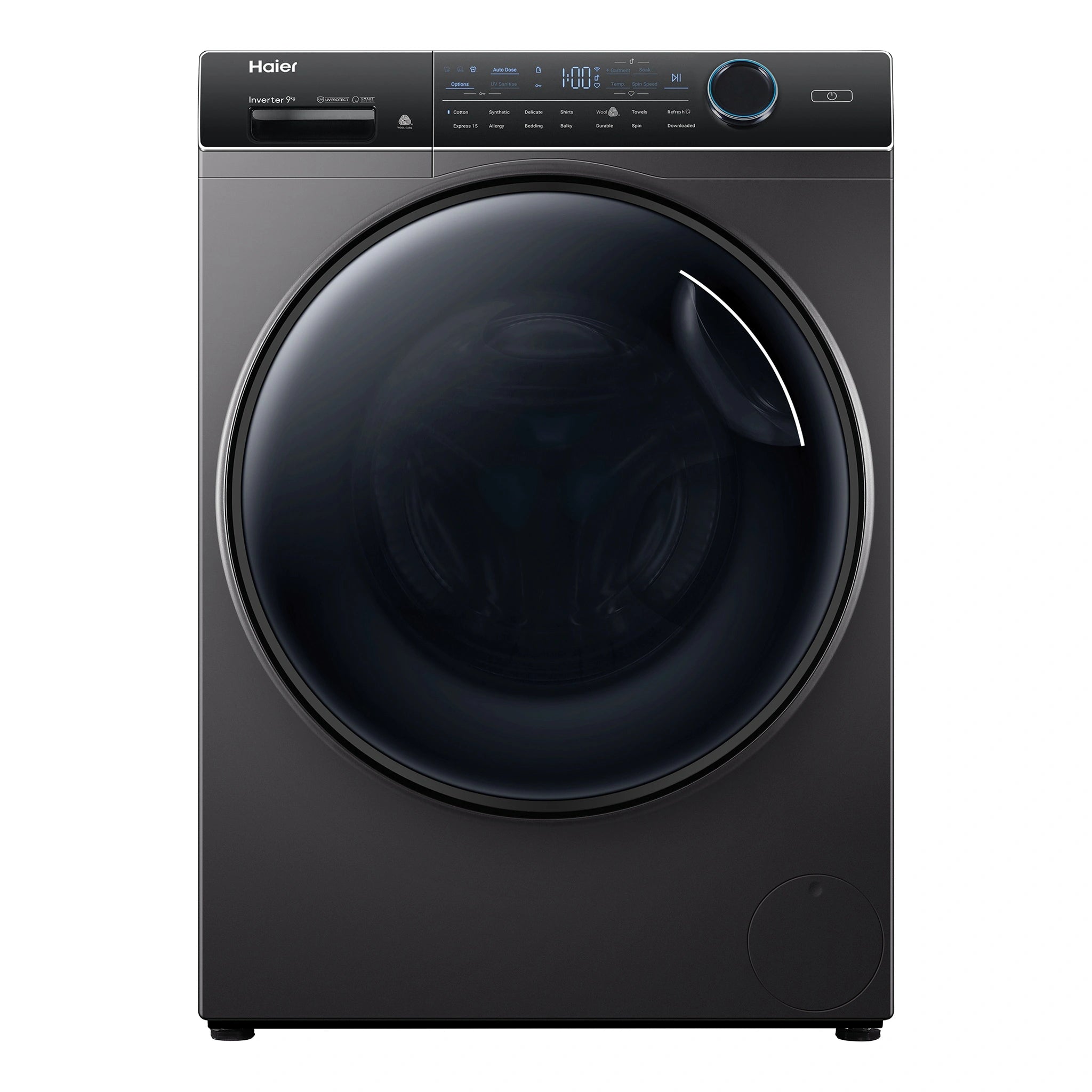 Haier 9kg 600 Series Front Loader Washing Machine - UV Protect HWF90ANB1, Front View