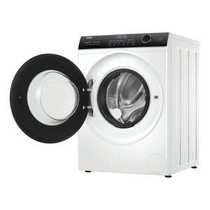 Haier 9.5kg 500 Series Front Loader Washing Machine HWF95AN1. Right Side View with Door Open