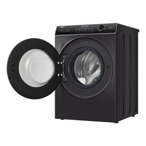 Haier 9.5kg 500 Series Front Loader Washing Machine HWF95ANB1, Right Side View with Door Open