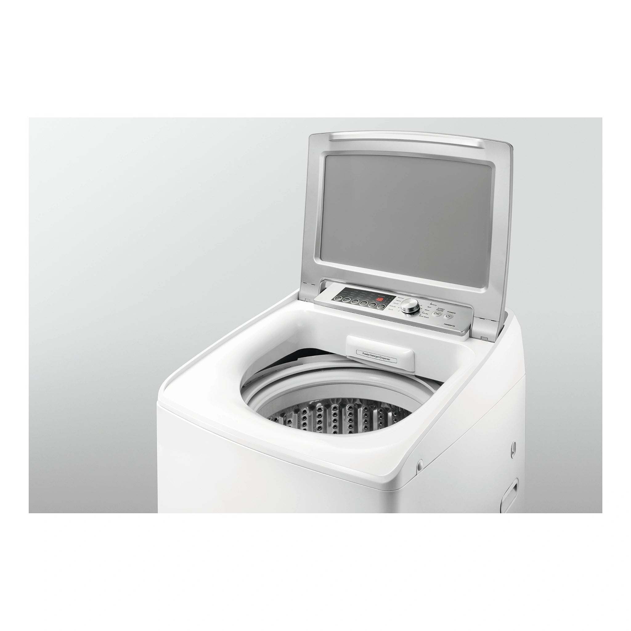 Haier 7 Kg TopLoad Fully Automatic Washing Machine HWMSP70, Top Right Side View With Door Open 2