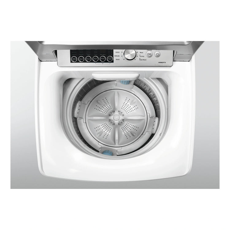 Haier 7 Kg TopLoad Fully Automatic Washing Machine HWMSP70, Top View With Door Open