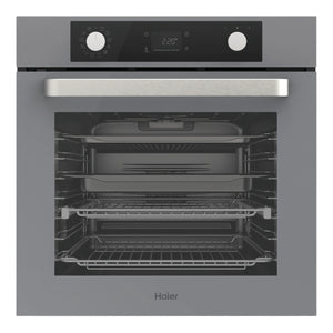 Haier 60cm Grey 500 Series Pyrolytic Oven with Air Fry HWO60S12EPG5, Front View