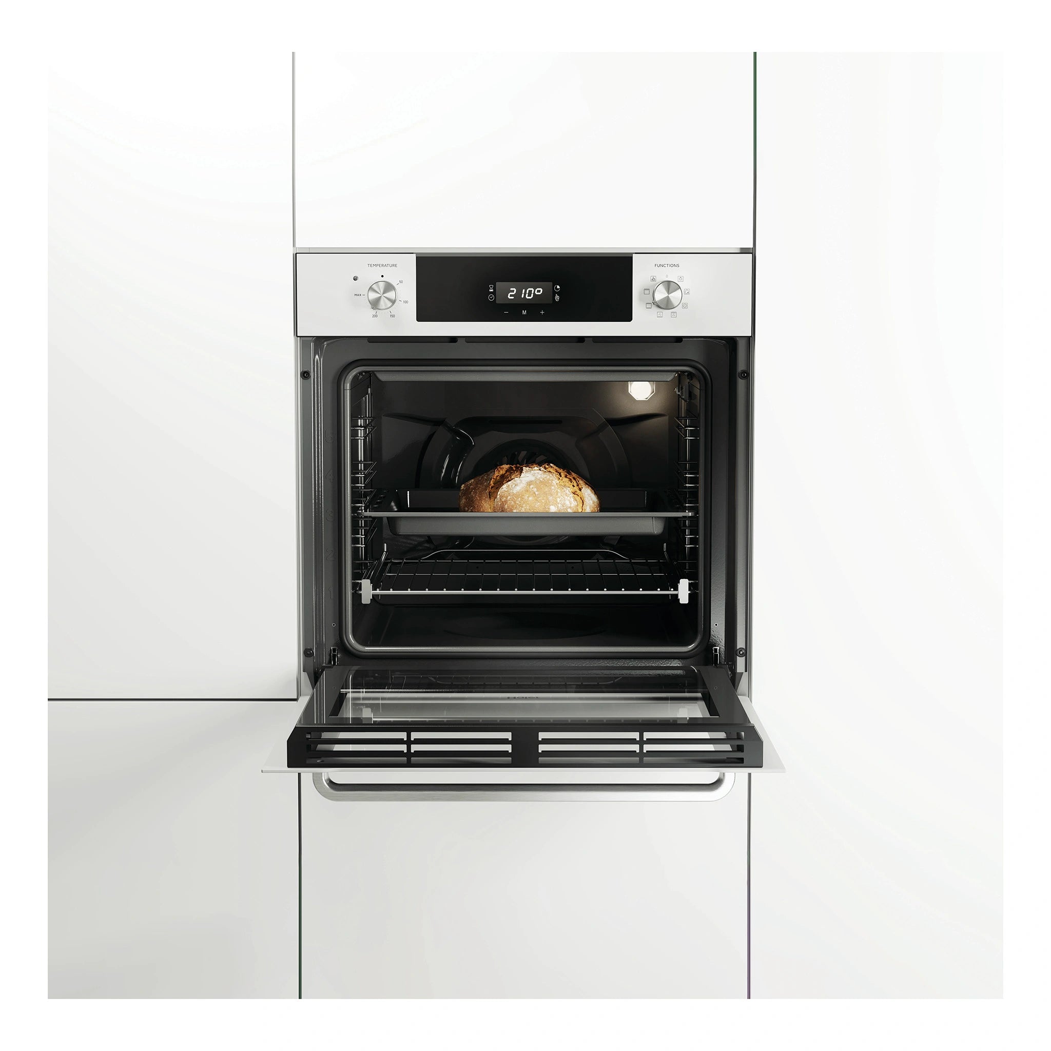 Haier 60cm Seven Function Oven with Air Fry Grey HWO60S7ELG4, Front View Cooking