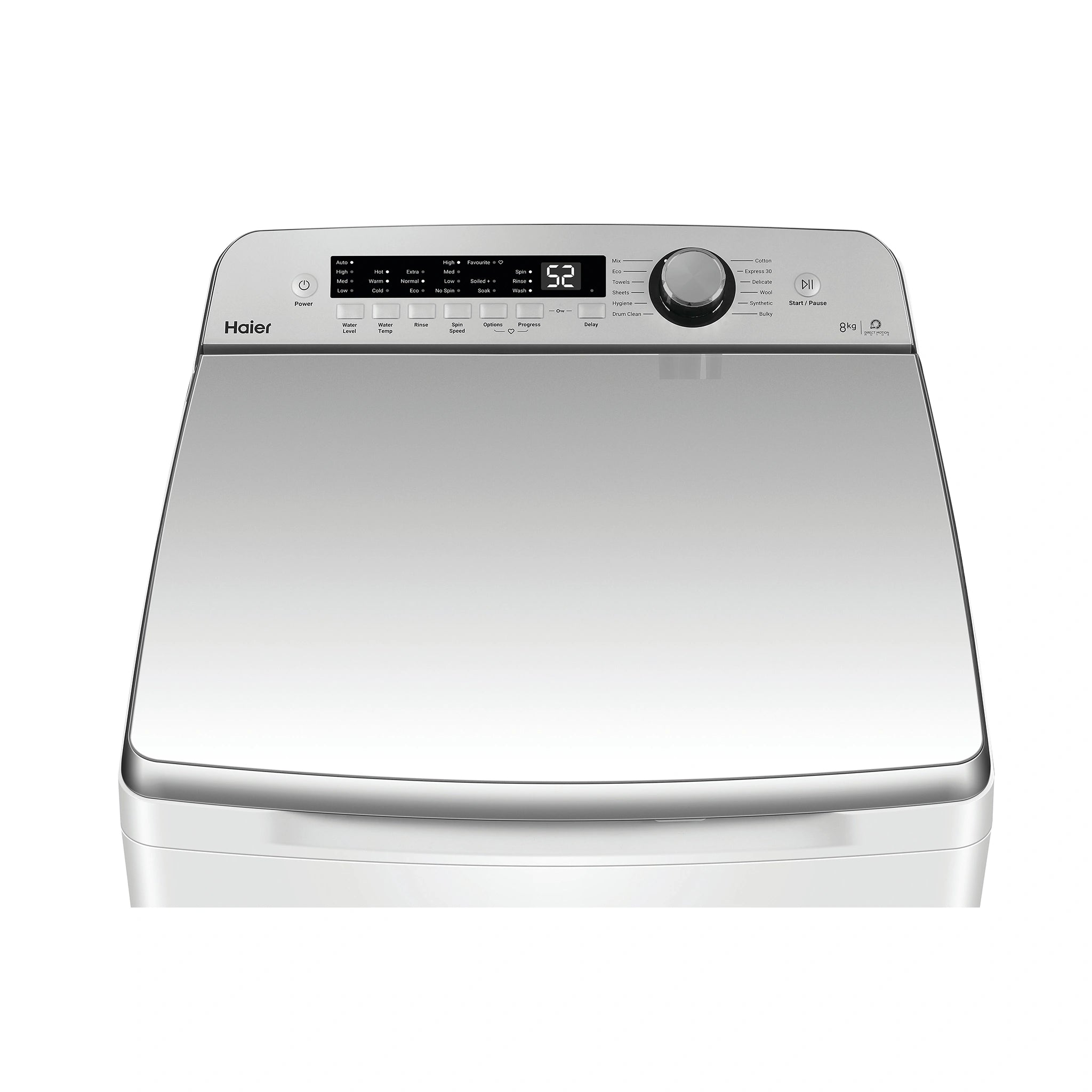 Haier 8kg Top Load Washing Machine HWT08AN1, Top View