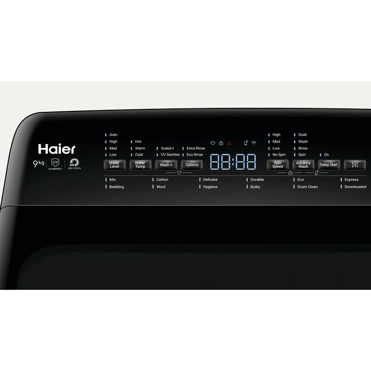 Haier 9kg Top Load Washing Machine HWT09AD1, Control Panel View