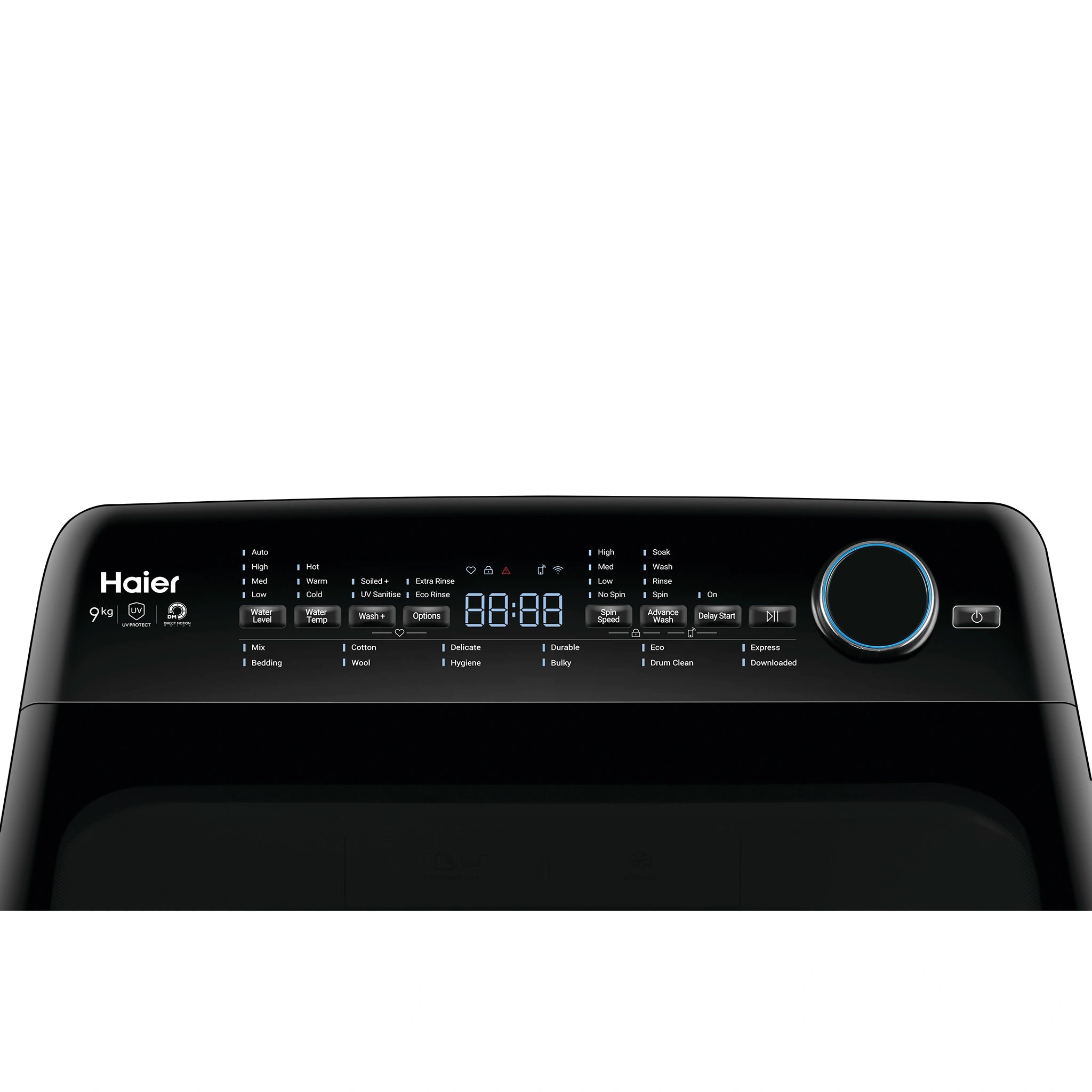 Haier 9kg Top Load Washing Machine HWT09AD1, Control Panel View 2
