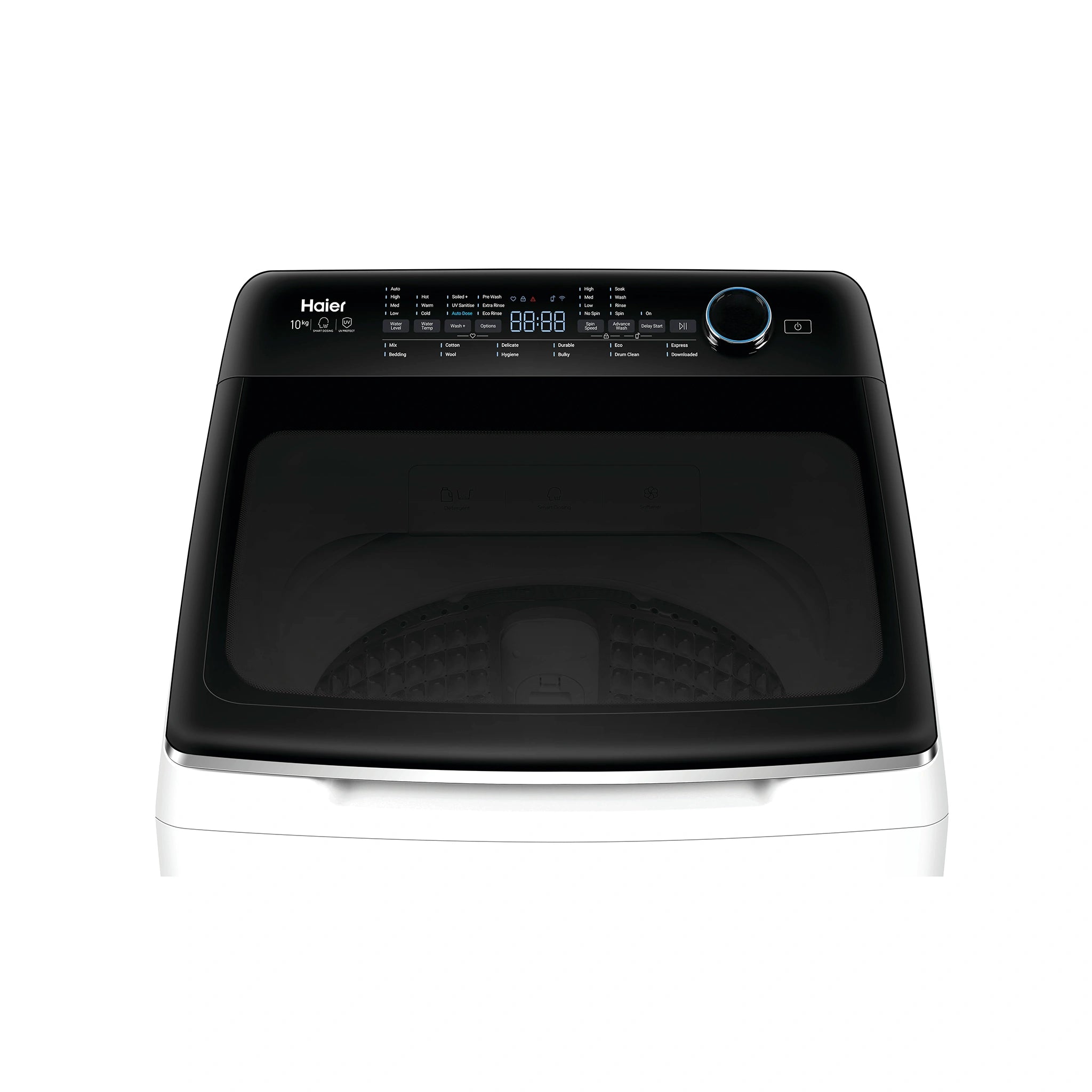 Haier 10kg 600 Series Top Loader Washing Machine UV Protect White HWT10AD1, Control Panel View 2