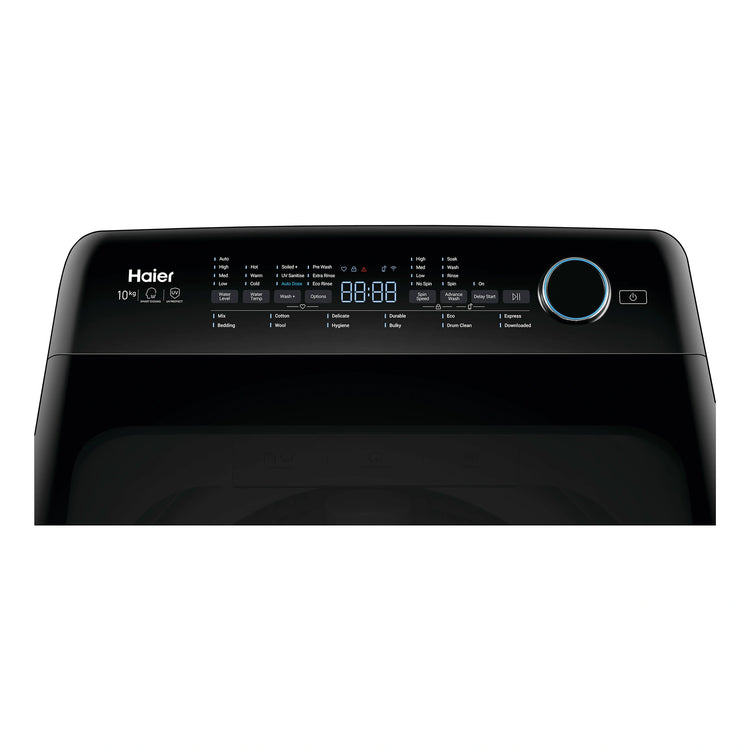 Haier 10kg 600 Series Top Loader Washing Machine UV Protect White HWT10AD1, Control Panel View 3