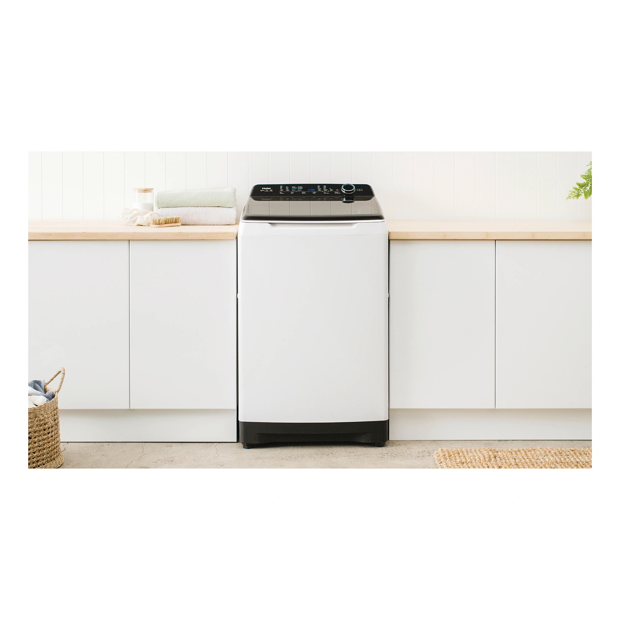 Haier 10kg 600 Series Top Loader Washing Machine UV Protect White HWT10AD1, Lifestyle