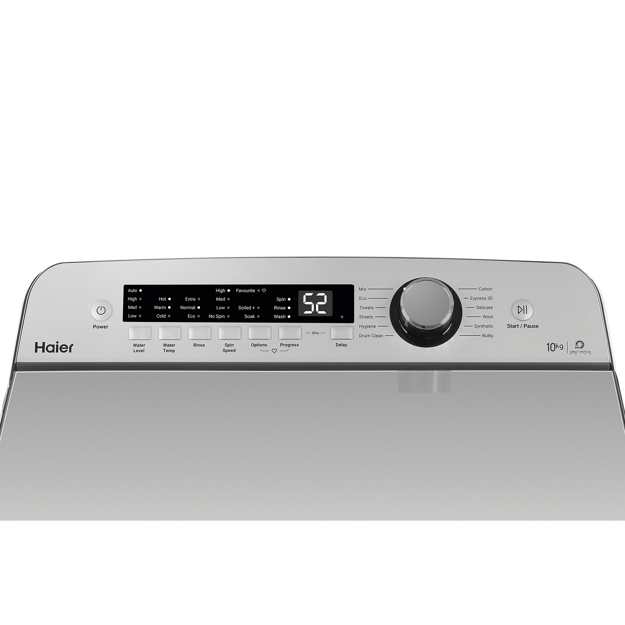 Haier 10kg Top Load Washing Machine HWT10AN1, Control Panel View