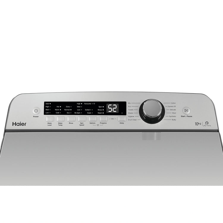 Haier 10kg Top Load Washing Machine HWT10AN1, Control Panel View