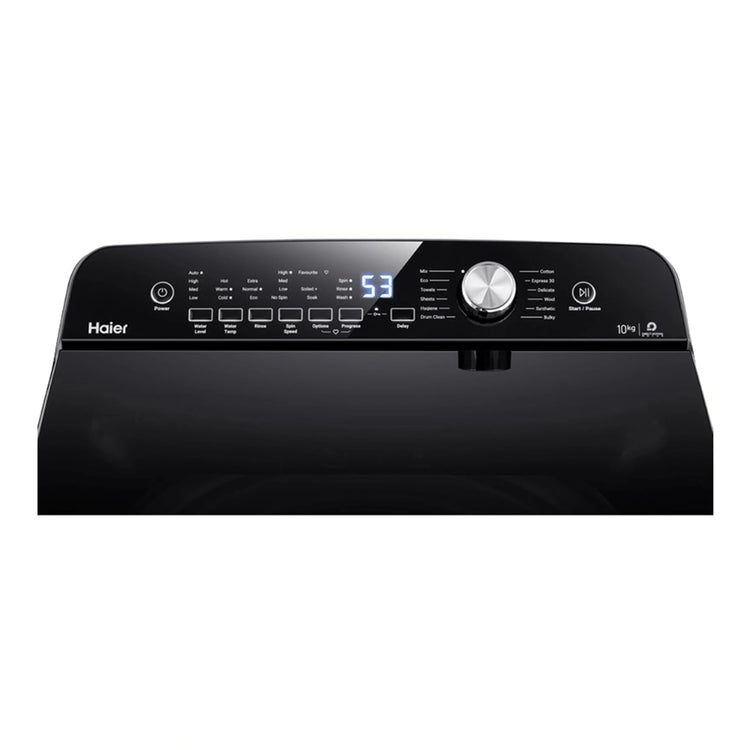 Haier 10kg 500 Series Top Loader Washing Machine HWT10ANB1, Control Panel View 2