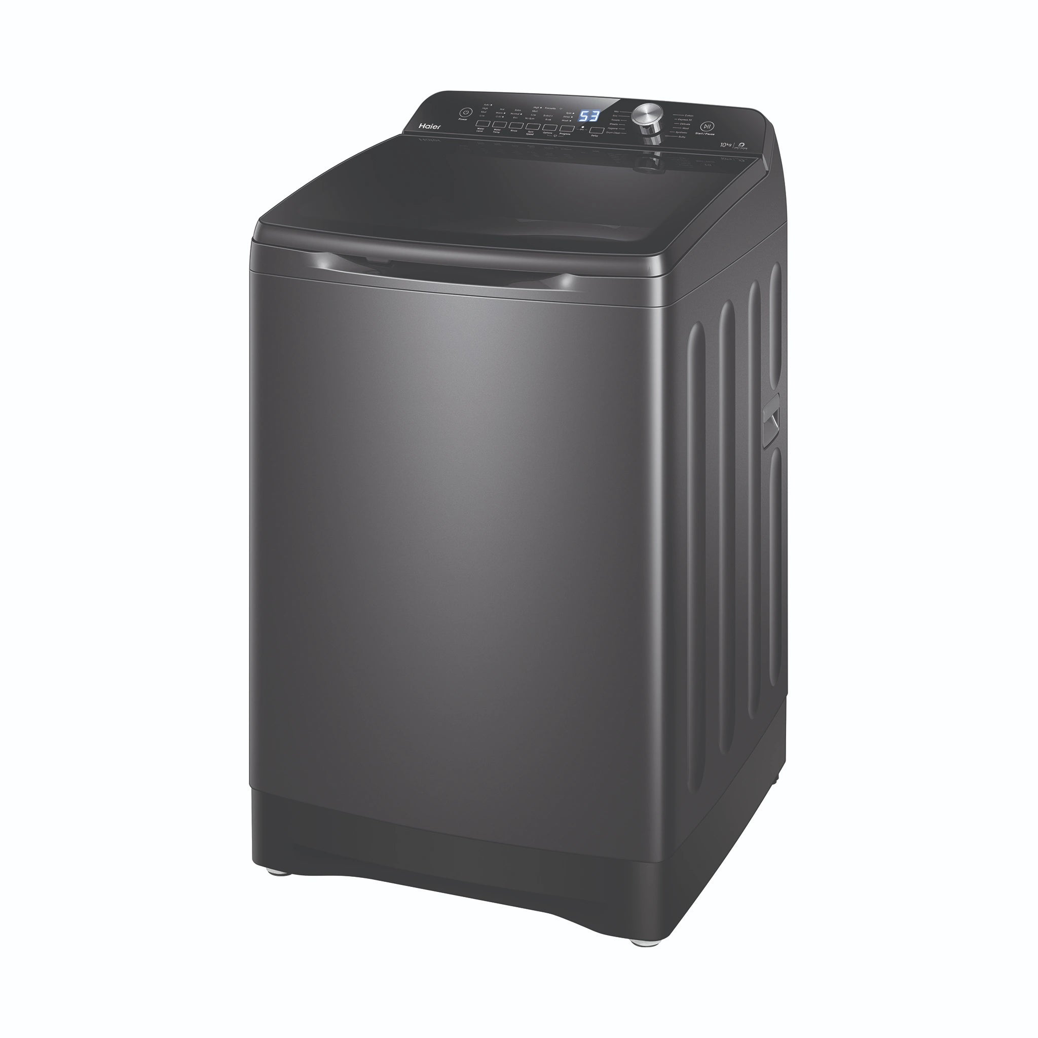 Haier 10kg 500 Series Top Loader Washing Machine HWT10ANB1, Front Right Side View