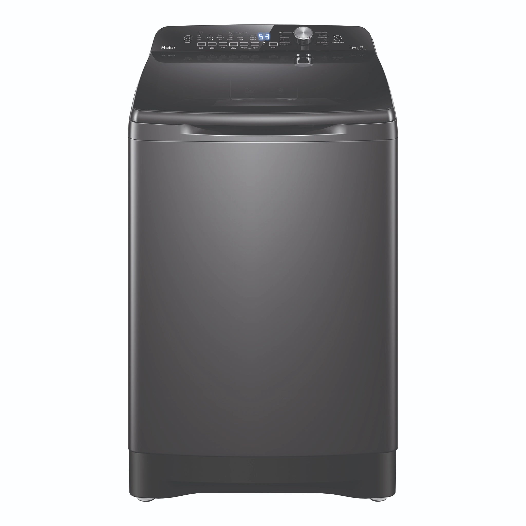 Haier 10kg 500 Series Top Loader Washing Machine HWT10ANB1, Front View 2