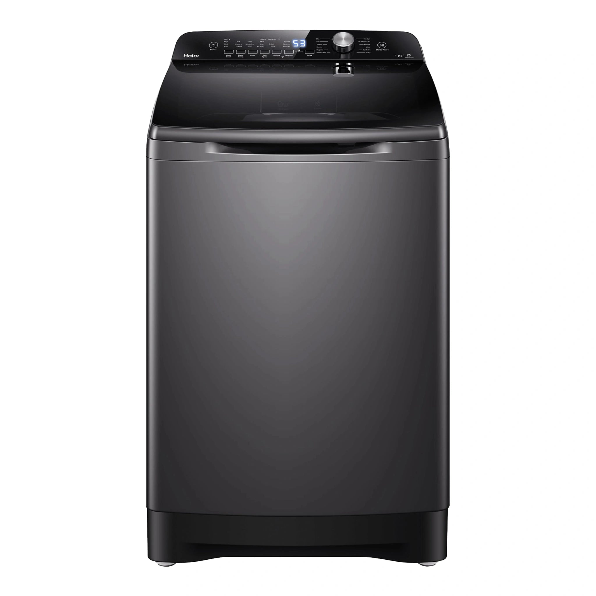 Haier 10kg 500 Series Top Loader Washing Machine HWT10ANB1, Front View