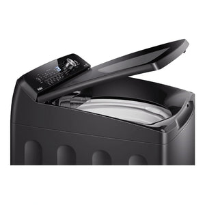 Haier 10kg 500 Series Top Loader Washing Machine HWT10ANB1, Top Left Side View With Door Open 2