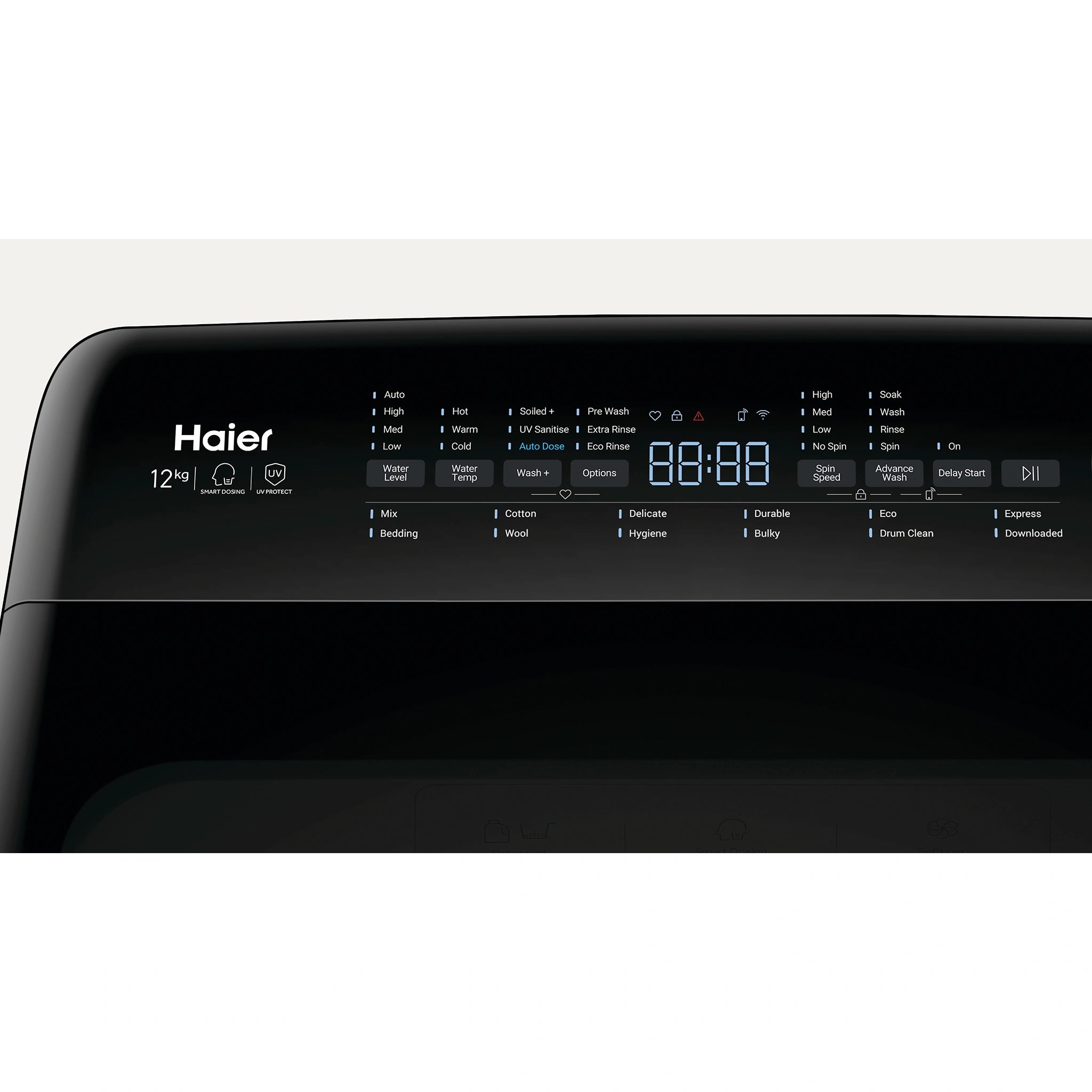 Haier 12kg Top Load Washing Machine HWT12AD1, Control Panel View