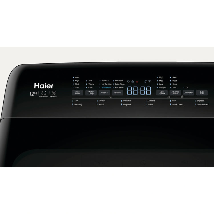 Haier 12kg Top Load Washing Machine HWT12AD1, Control Panel View