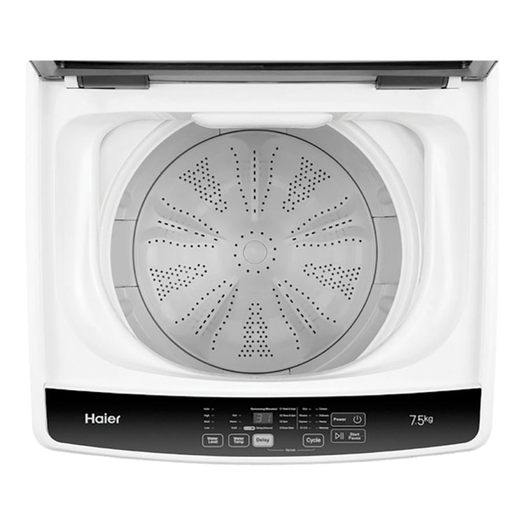 Haier 7.5kg 300 Series Top Loader Washing Machine HWT75AA1, Top View With Door Open
