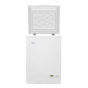 Haier 101L Chest Freezer White HCF101, Front view with top open