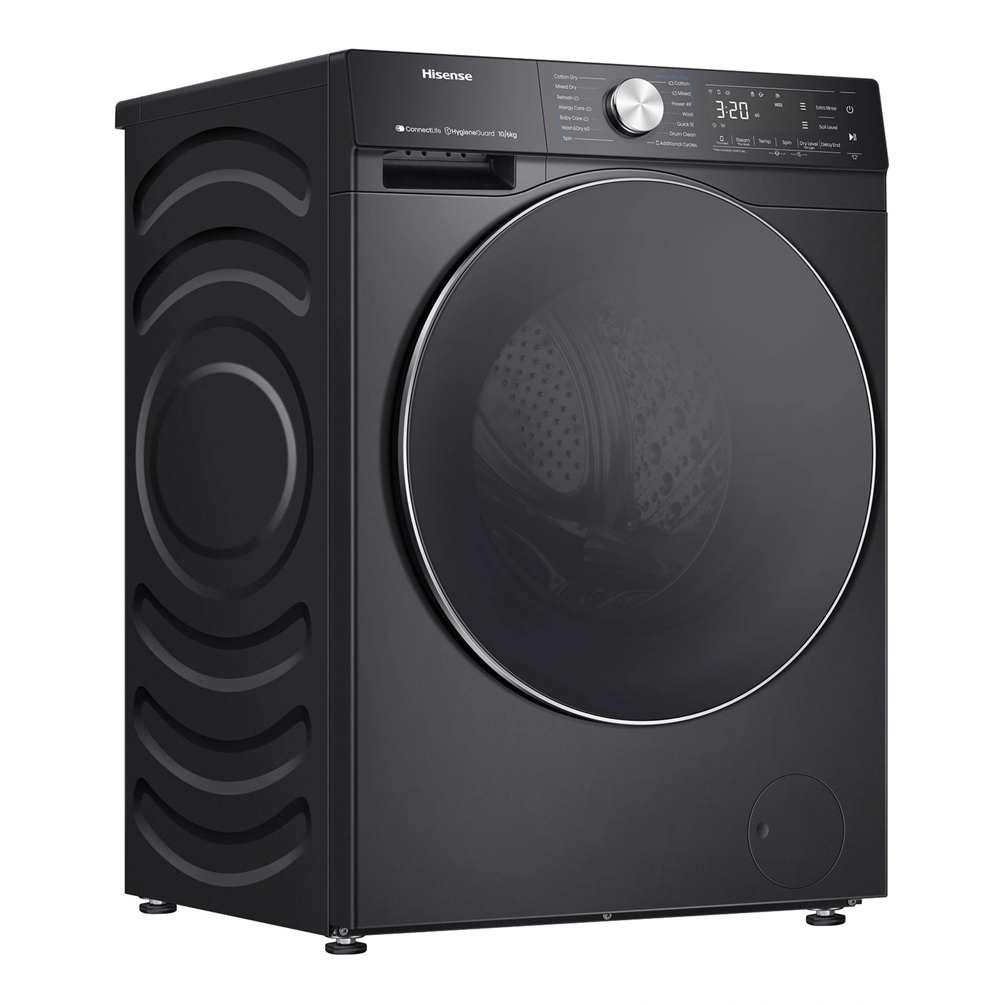 Hisense 10kg-6kg Series 7 Washer Dryer Combo HCF7S1014B, Left View