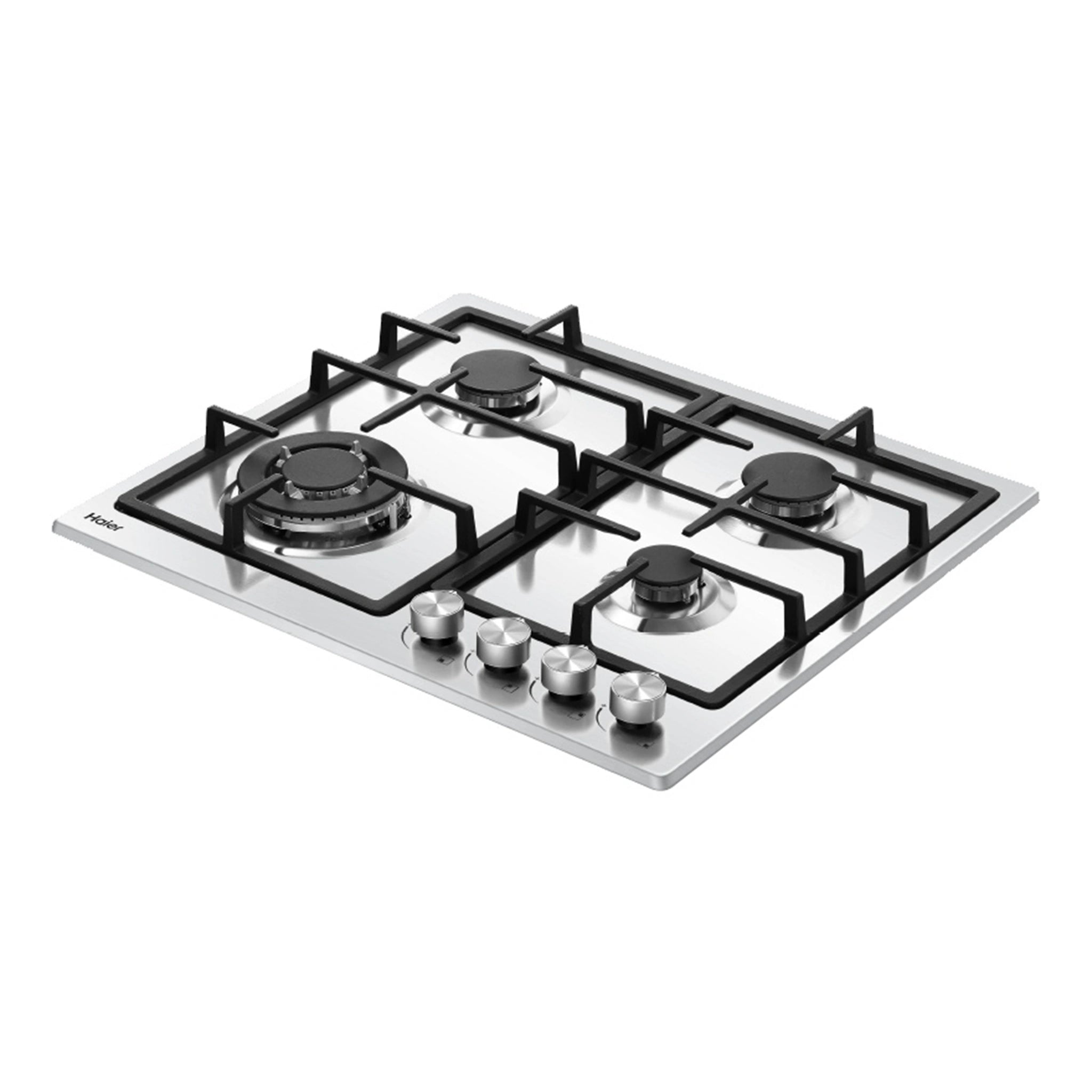 Haier 60cm Gas on Steel Cooktop HCG604WFCX3, Angle View