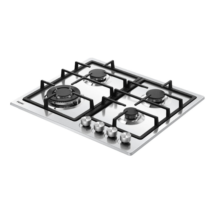 Haier 60cm Gas on Steel Cooktop HCG604WFCX3, Angle View
