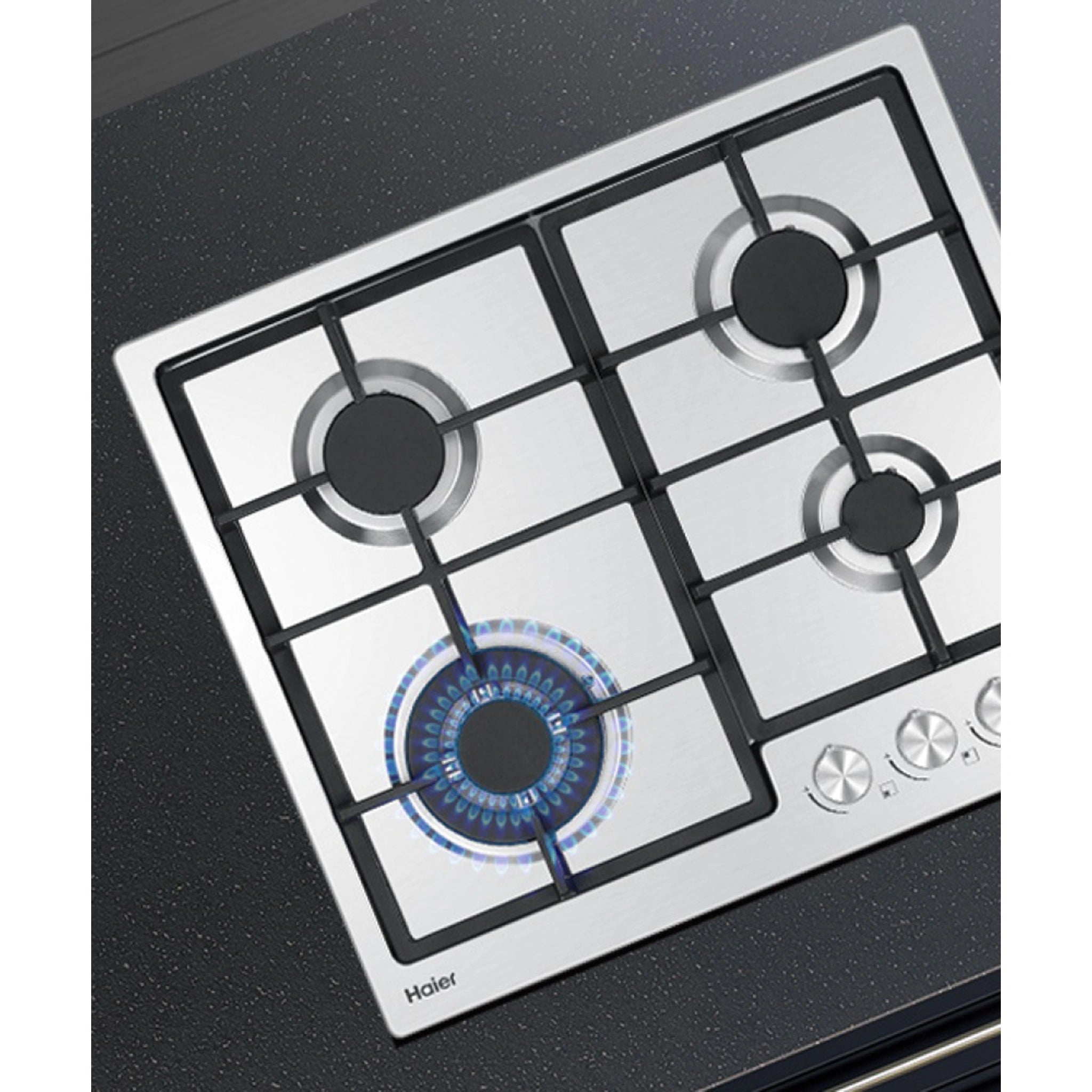 Haier 60cm Gas on Steel Cooktop HCG604WFCX3, Detail View