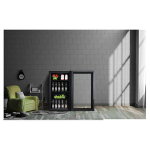 Heller 98L Black Beverage Cooler Café Bar Fridge HBC98, Lifestyle View