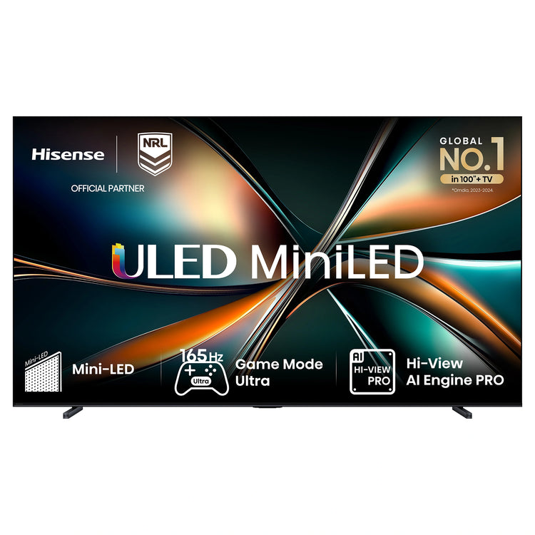 Hisense 100 Inch U6QAU PRO ULED MiniLED 4K Smart TV 100U6QAUPRO, Front Feature View