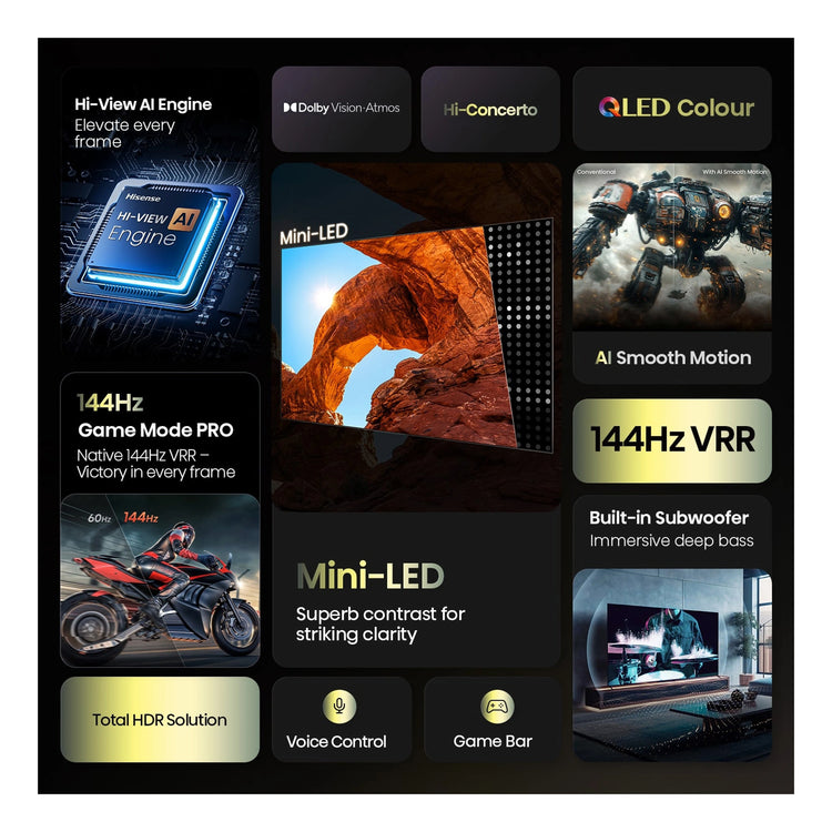 Hisense 50U6QAUPRO 50 inch PRO 4K ULED Mini-LED Smart TV