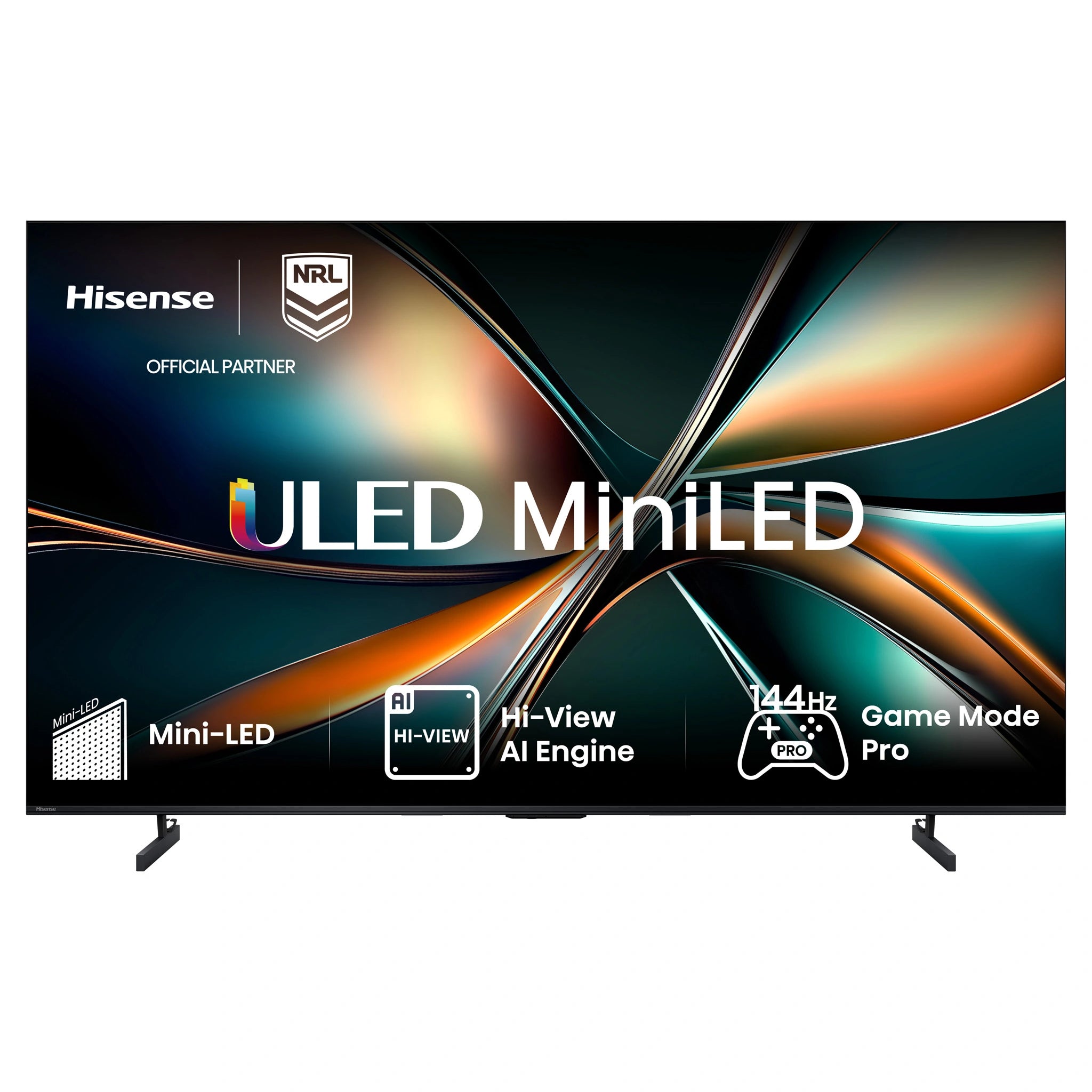 Hisense 55-Inch U6QAU PRO Mini-LED 4K QLED 144Hz Smart TV 55U6QAUPRO, Front View