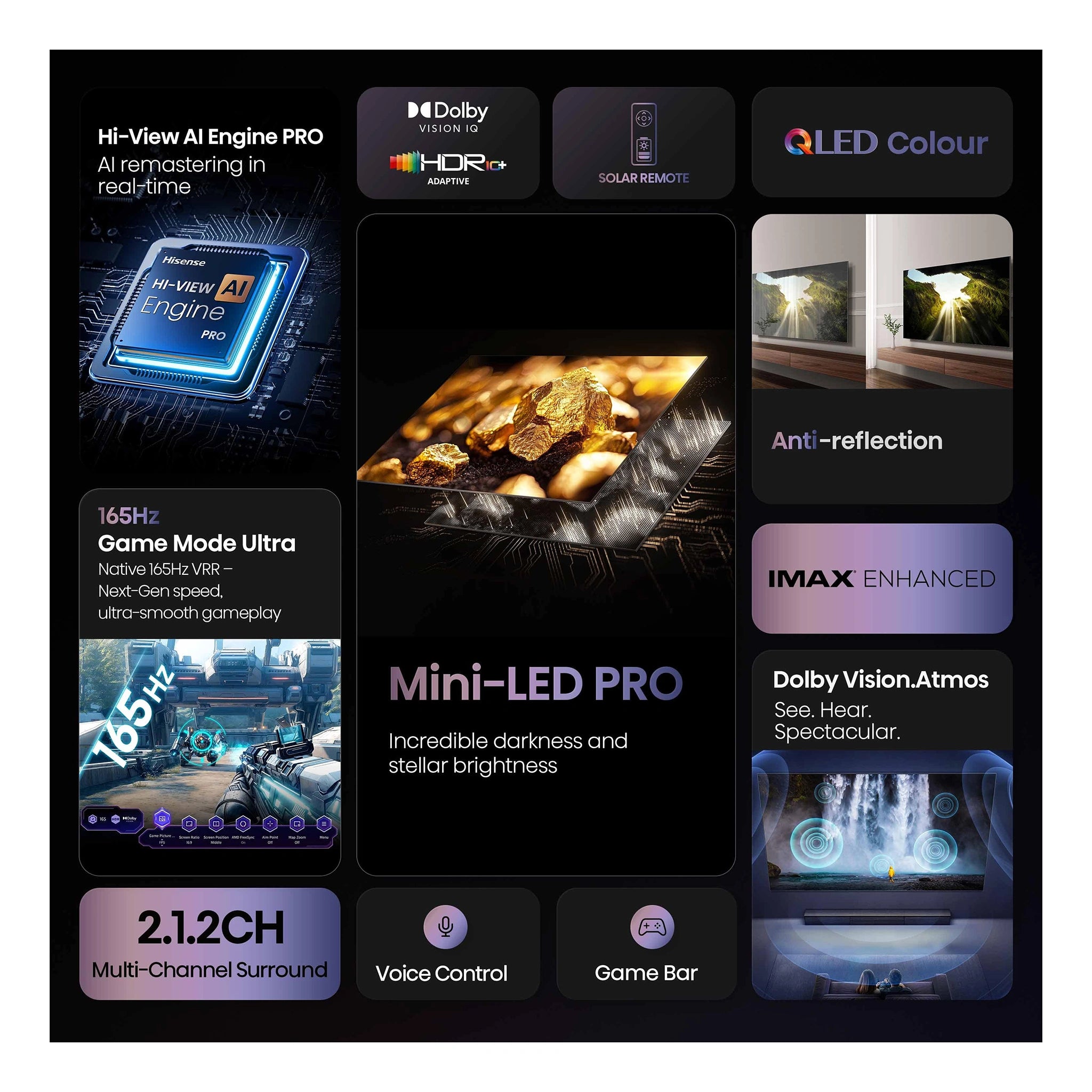 Hisense 55U7QAU 55 inch 4K ULED Mini-LED Smart TV