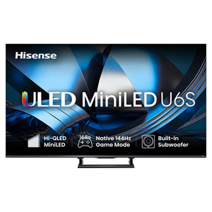 Hisense 65 Inch U6S ULED Mini-LED 144Hz 4K TV 65U6SAU, Front View