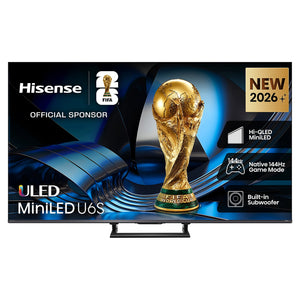 Hisense 65 Inch U6S ULED Mini-LED 144Hz 4K TV 65U6SAU, Front View