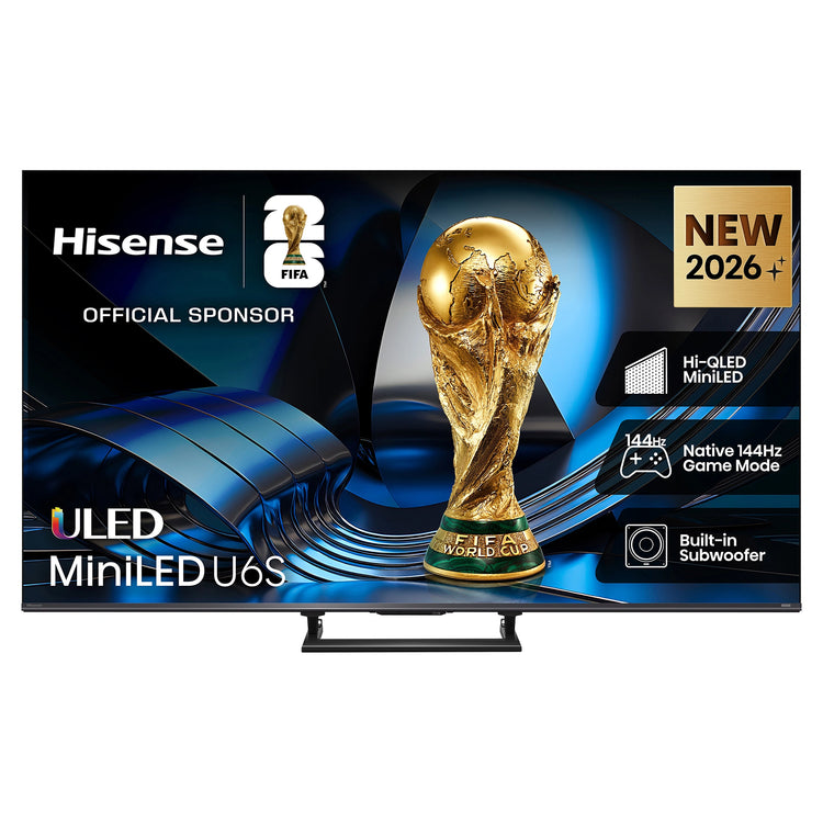 Hisense 65 Inch U6S ULED Mini-LED 144Hz 4K TV 65U6SAU, Front View