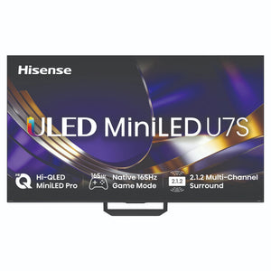 Hisense 65 Inch U7S ULED Mini-LED 165Hz 4K Smart TV 65U7SAU, Front View