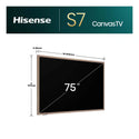 Hisense 75 Inch S7QAU Canvas 4K QLED Smart TV 75S7QAU, Dimensions