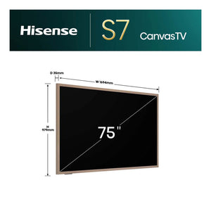 Hisense 75 Inch S7QAU Canvas 4K QLED Smart TV 75S7QAU, Dimensions