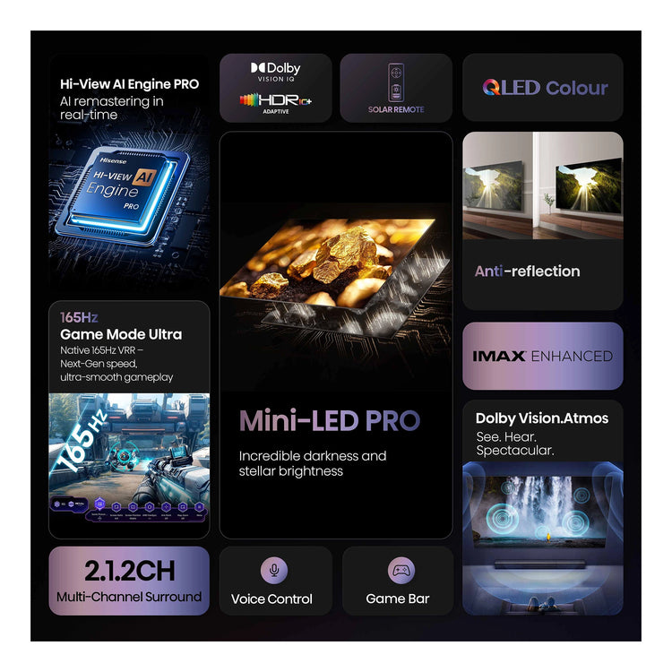 Hisense 75U7QAU 75 inch 4K ULED Mini-LED Smart TV