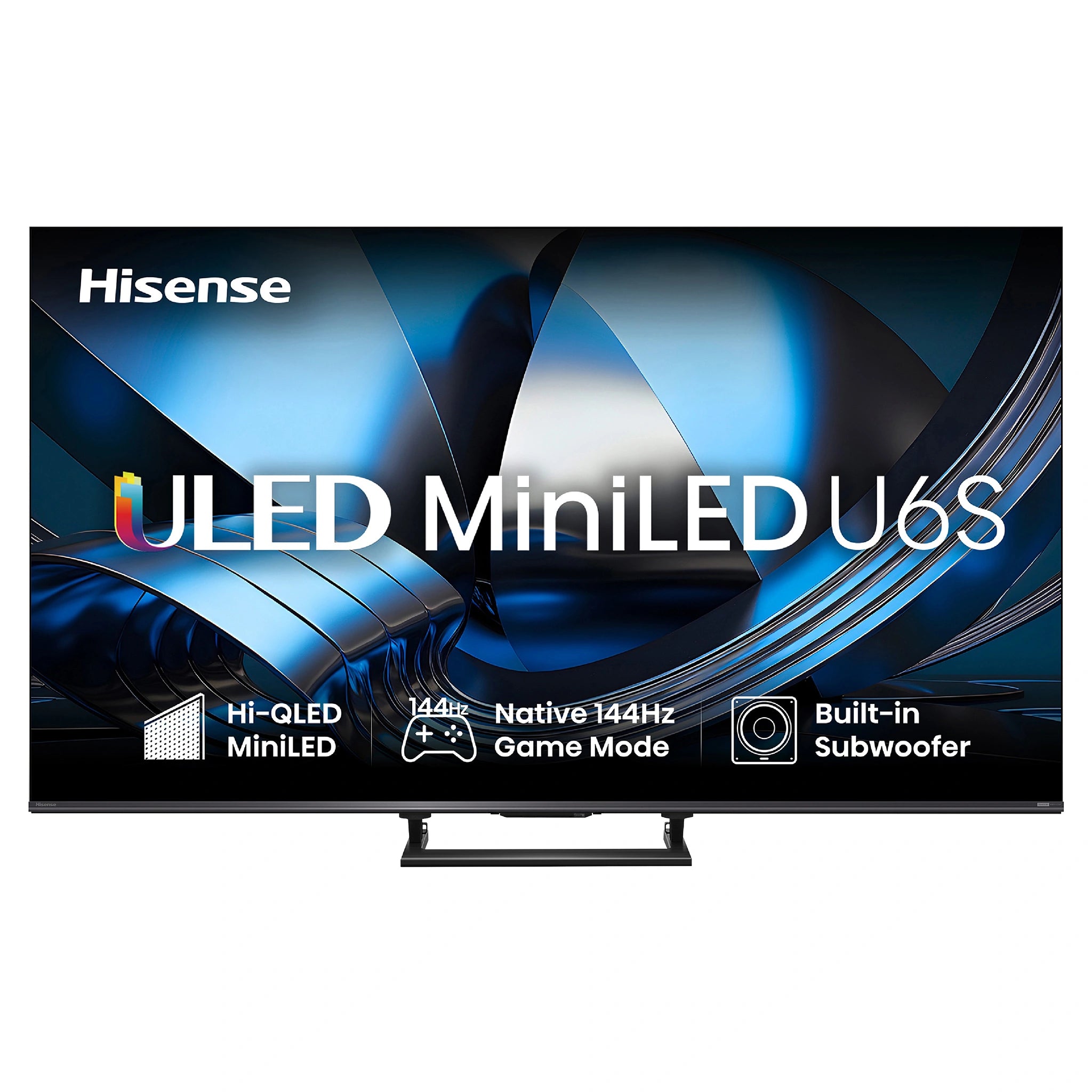 Hisense 85 Inch ULED MiniLED 144Hz 4k TV 85U6SAU, Front View