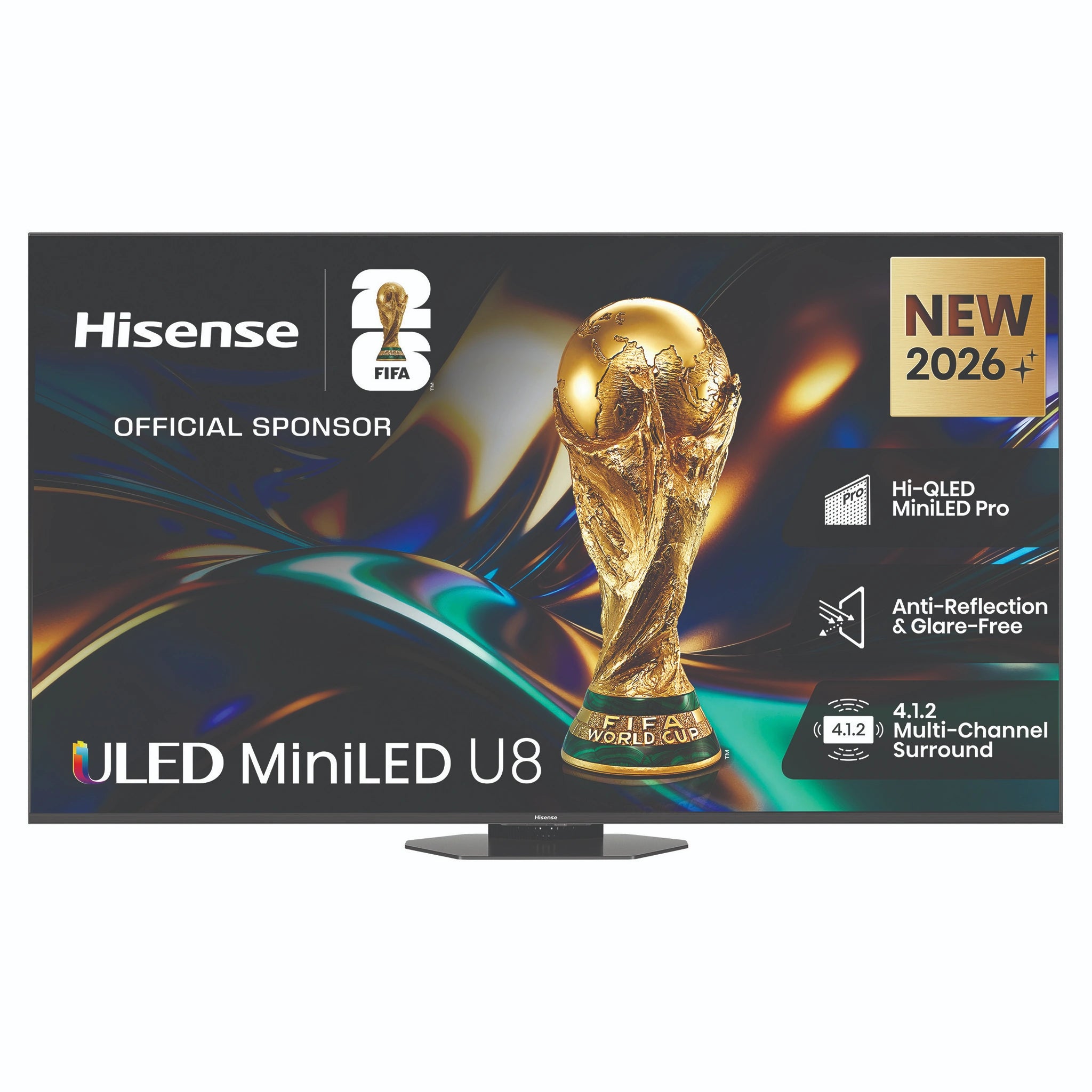 Hisense 85 Inch U85 ULED MiniLED 4K Smart AI Television 85U85AU, Front Feature View